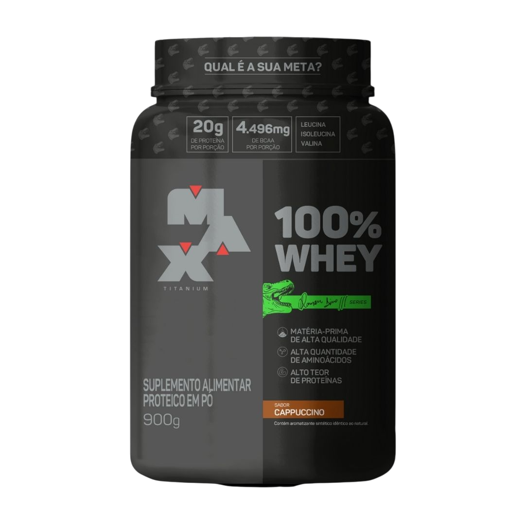 Whey 100% Max titanium Ramon Dino Pote 900g - Capuccino