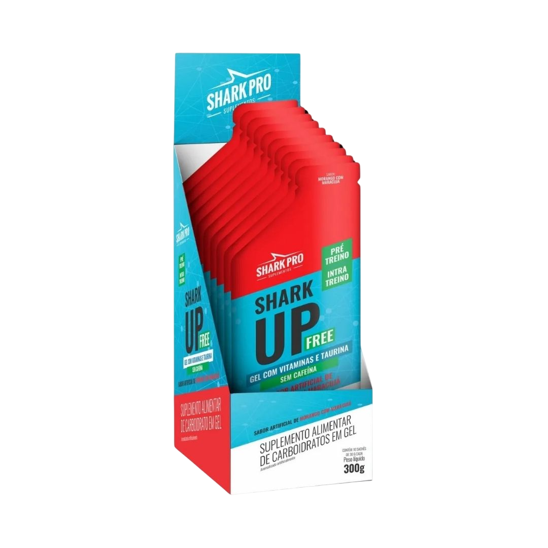 Shark up gel de carboidrato sem cafeína - Morango com maracuja