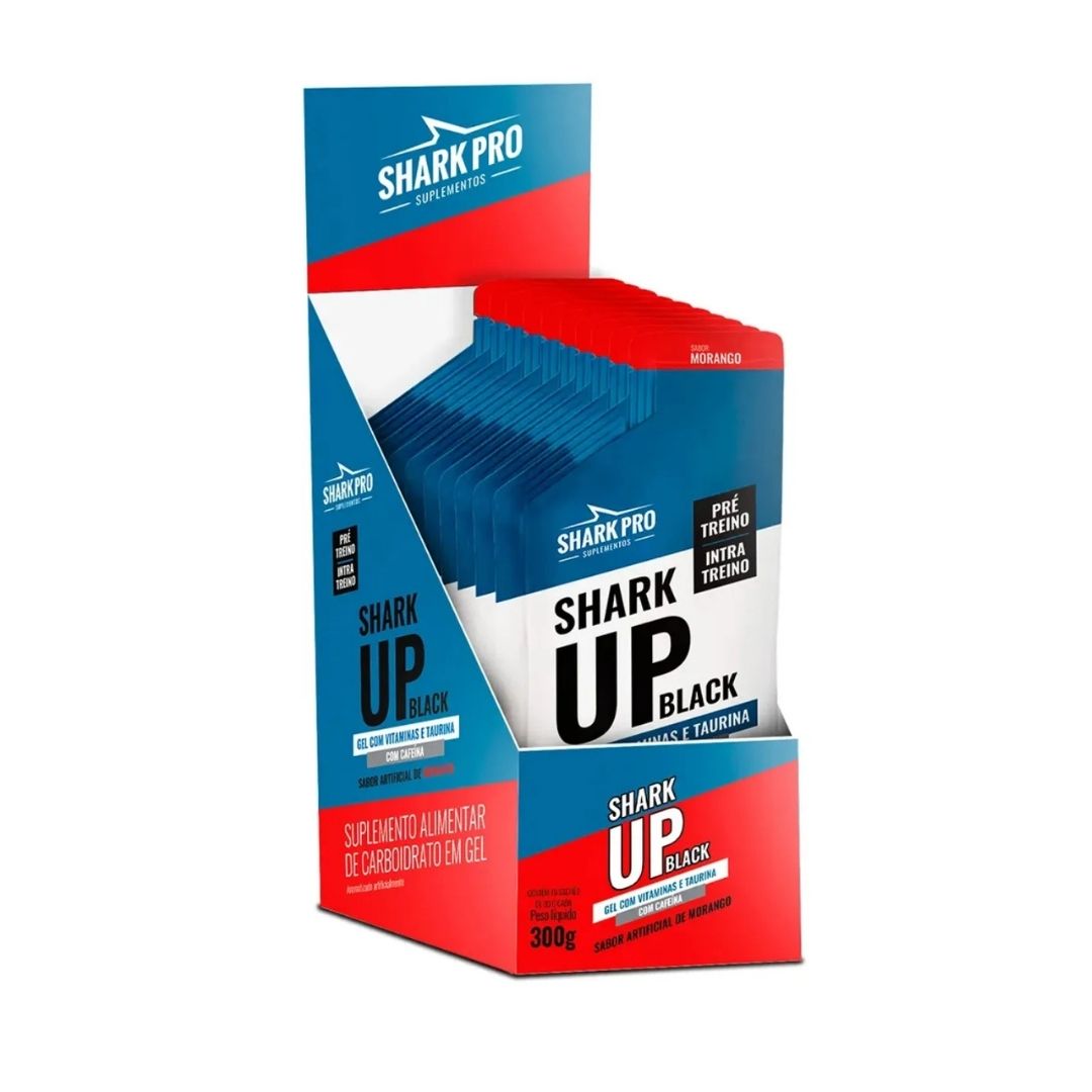 shark up BLACK gel de carboidrato com cafeína 10un - Morango