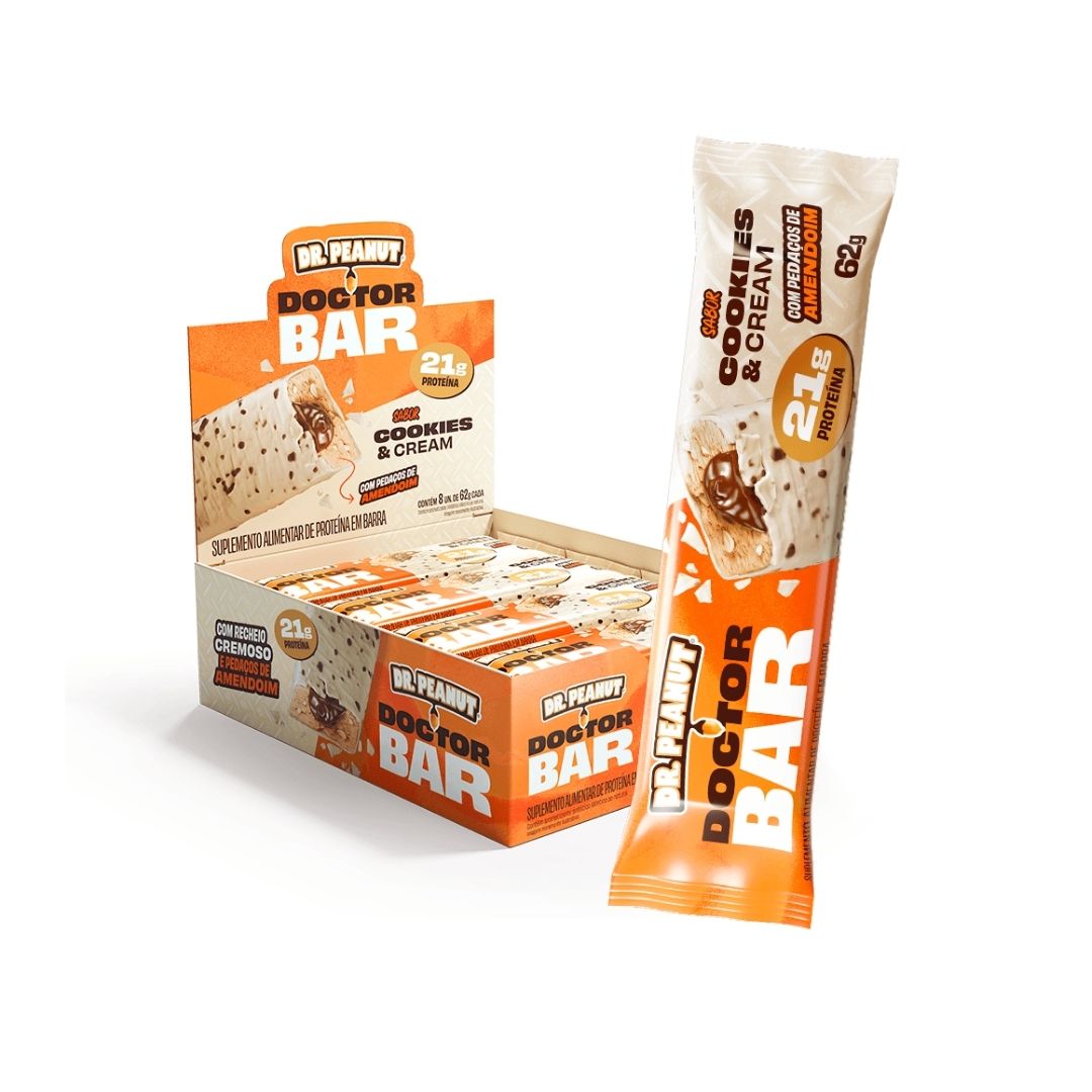 Barra de proteína Dr peanut - Coockies & Cream 21g
